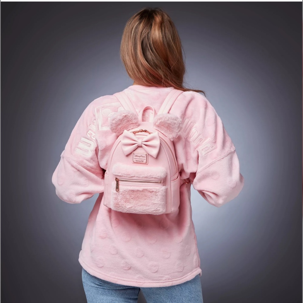 Loungefly Disney Parks Minnie Mouse Piglet Pink Mini Backpack & Ears - Picture 3 of 16